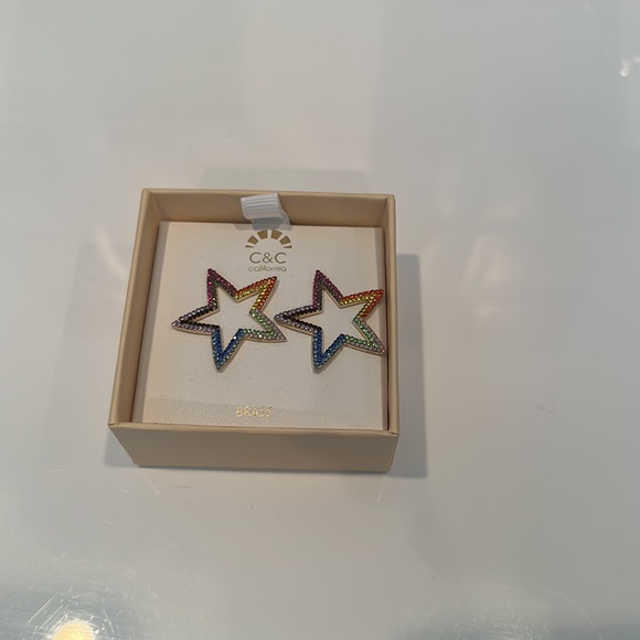 COPY - C&C California Jewelry | C&C California Rainbow Crystal Star Earrings - Picture 1 of 4